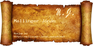 Mellinger Jónás névjegykártya